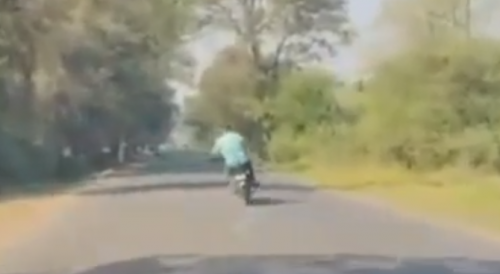 Drunk Biker Gets into A Trouble