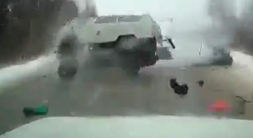 Moment Of Deadly Crash On Russian Road
