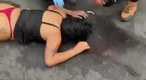 Couple on a Motorcycle have a Serious Accident - aftermath