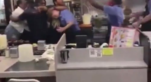 Waffle house fight between employees and customers